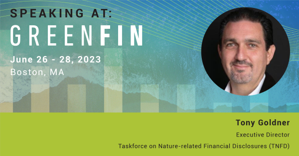 Tomorrow, Tony Goldner will be at @GreenBiz’s #GreenFin23, a sustainable finance and investing event taking place in Boston, for two sessions on nature data and the ESG disclosure and reporting landscape. 

See the full agenda: greenbiz.com/events/greenfi…