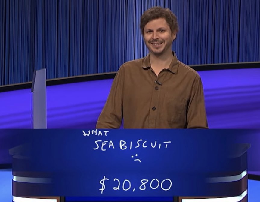 can’t stop thinking about that time michael cera bet all of his jeopardy winnings on ‘what seabiscuit’

(the answer was the handmaid’s tale)