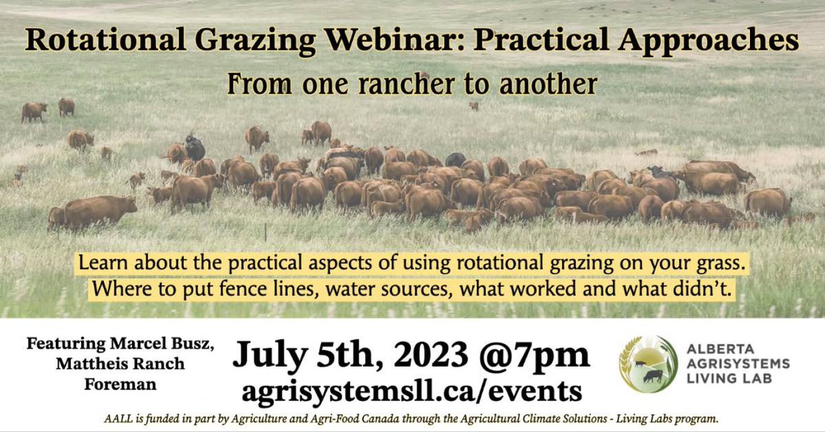 CortevaCA's tweet photo. Learn about the practical aspects of using rotational grazing on your grass at this free webinar on July 5th hosted by @AgrisystemsLL. Register here: https://t.co/Q8PdV2m7TR #WestCdnAg #RangeandPasture https://t.co/EcT2SKUxDi