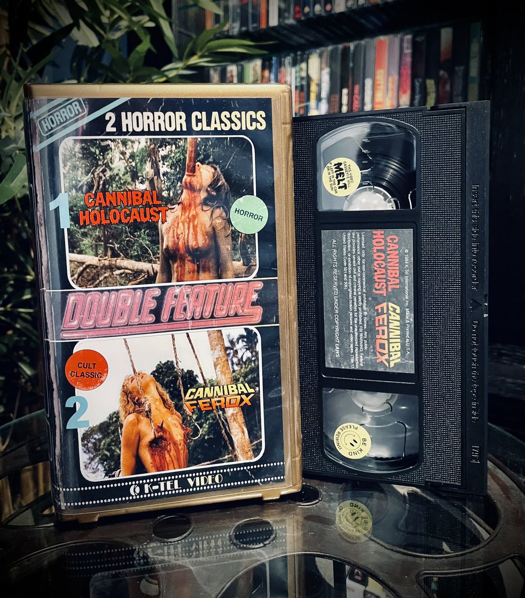 Who loves custom VHS? Threw this together, ended up turning into more of a gonzo cannibal gut munching mix tape than anything (w/ trailers, etc.), but I’m proud of it. #CannibalHolocaust #CannibalFerox #VHS