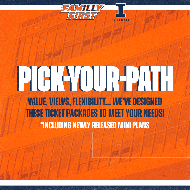 IlliniFootball's tweet photo. Get the tickets that work best for your famILLy!

No matter how you get there, having you in Memorial Stadium this year is what matters. 

#Illini // #HTTO // #FamILLyFirst