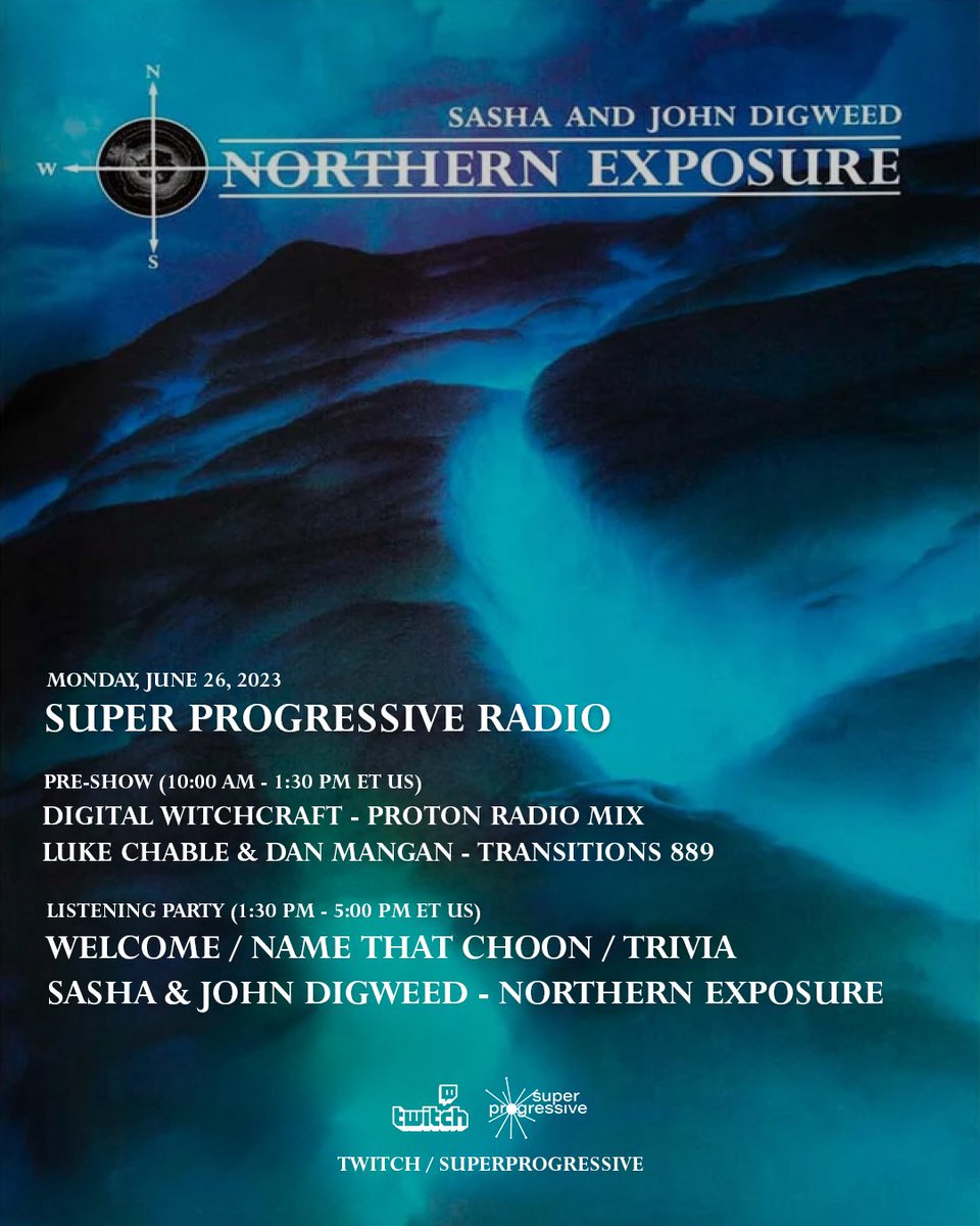 Super Progressive Radio Live on Twitch! Now playing: Digital Witchcraft - Proton Radio Mix (2003) twitch.tv/superprogressi… #progressivehouse #superprogressive