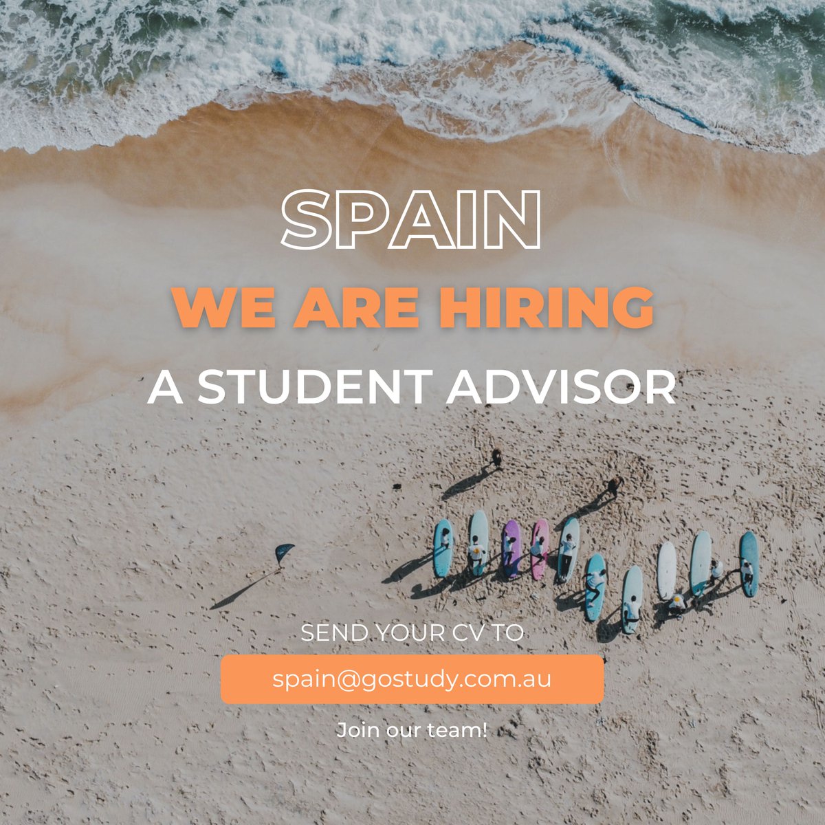 GoStudyAus's tweet image. #Spain we are looking for you! Become one of our specialist in #Barcelona to help adventurous spirits to cross the world and live an outstanding experience in #Australia 🔥🌏

#GoStudy #GoStudyAustralia
