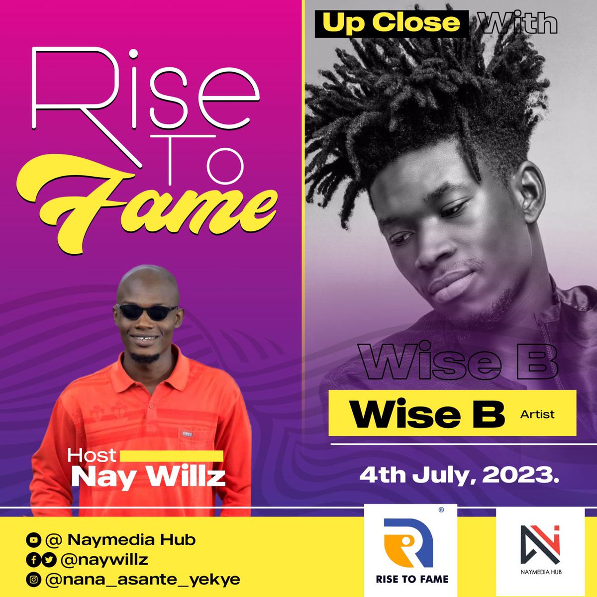 naywillz's tweet photo. @Wise_B_Music #RiseToFame 04-07-2023 
#naymediahub 
Subscribe to our channel via link https://t.co/R7kvC9mz0u

#asi https://t.co/ZBH9CqXktl