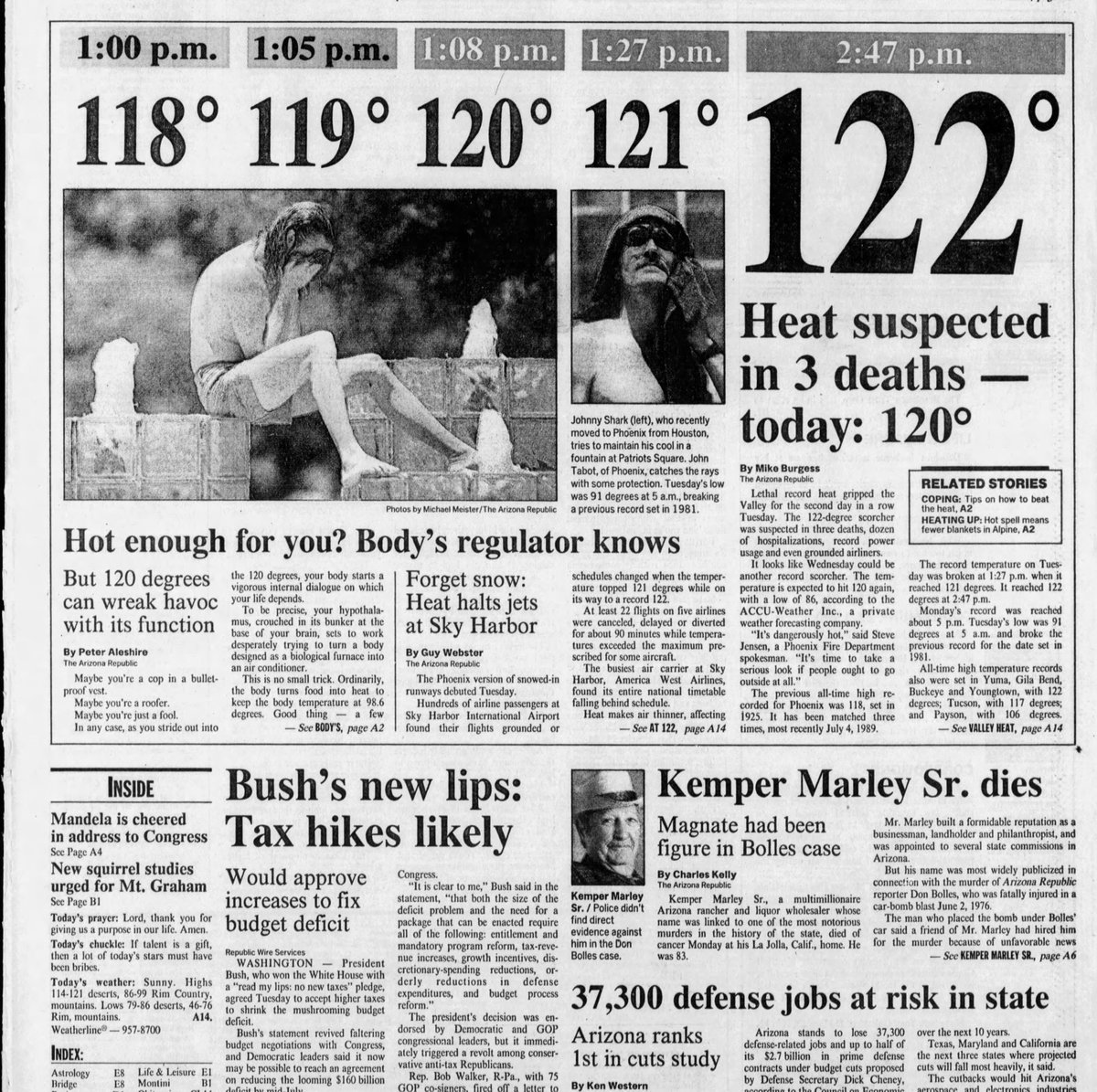 On this day in 1990, Phoenix hit 122 degrees! Where were you??? #azwx