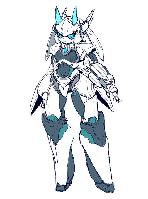これは結構前に初めて描いたロボ娘です。やんちゃな子です。結構すき #ロボ娘 