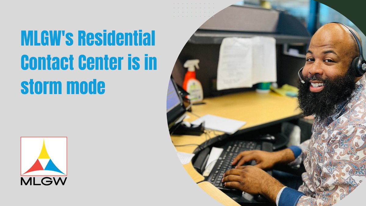 MLGW's tweet photo. #MLGW's Residential Contact Center is switching to storm mode to focus on emergency calls. No disconnections for non-payment today. Use My Account or 544-6500 to report outages. MLGW crews and contract crews are working to restore power as quickly and as safely as possible. https://t.co/AooZ1kMERV