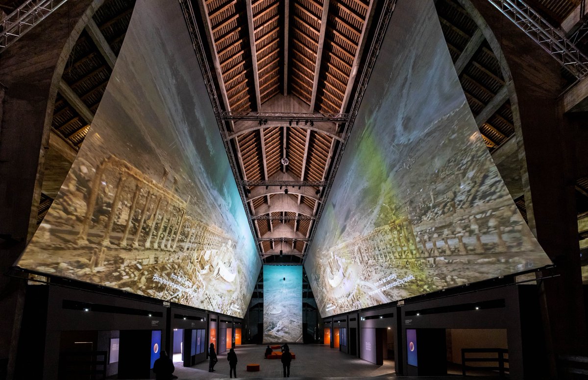 A few weeks ago @iconem opened its newest immersive exhibition in collaboration with @UNESCO and @salineroyale at Arc-et-Senans, France! The immersive video-projections share the space with architecture itself, a wonder of carpentry, to offer incredible views of world heritage!