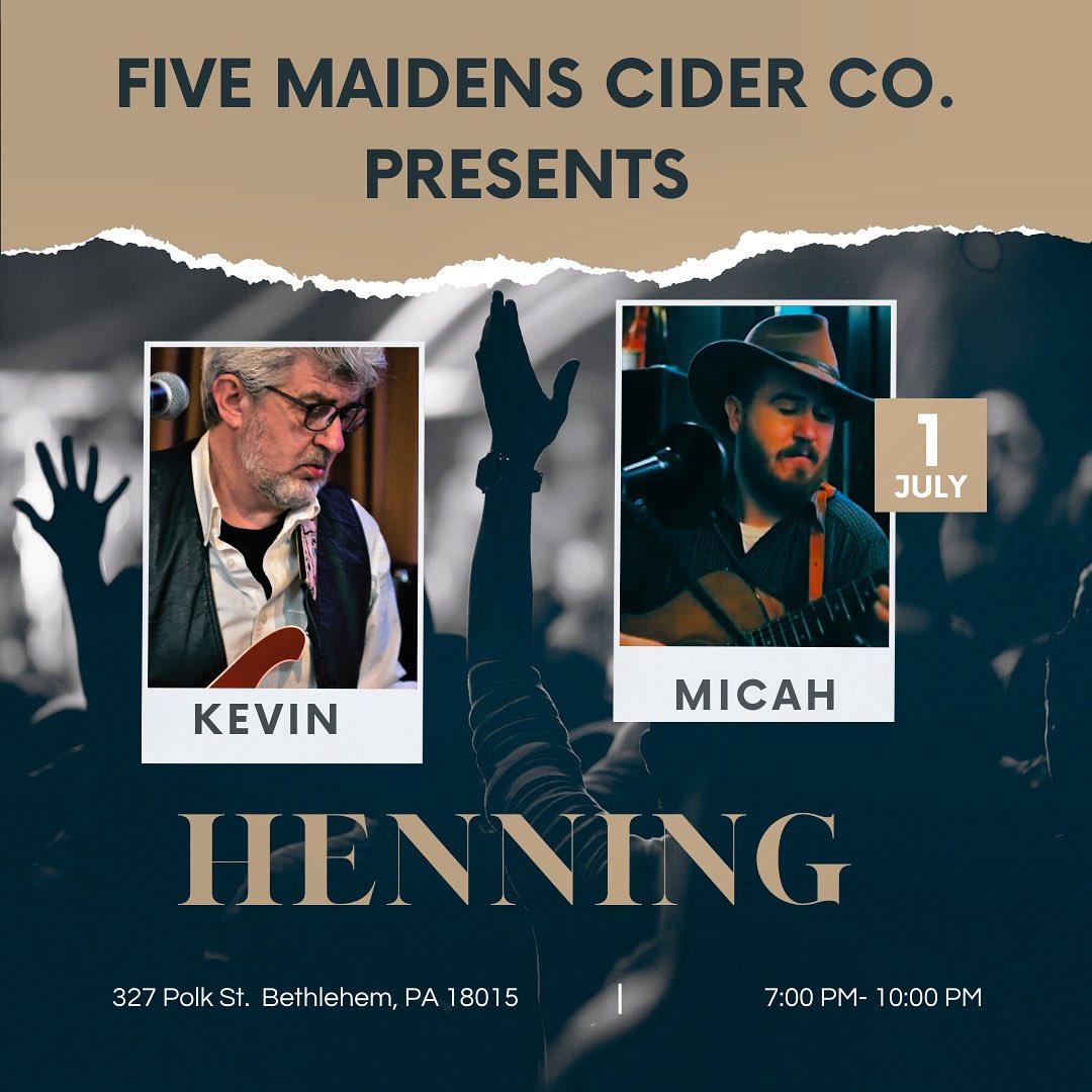 Come out this Saturday, for some cider, music, and merriment!  We will be playing at Five Maidens Cider Company from 7-10pm this weekend.  Looking forward to seeing you there!
.
.
#fivemaidenscidercompany #bethlehempa #livemusic #music #musicians #acousticguitar #lehighvalleypa