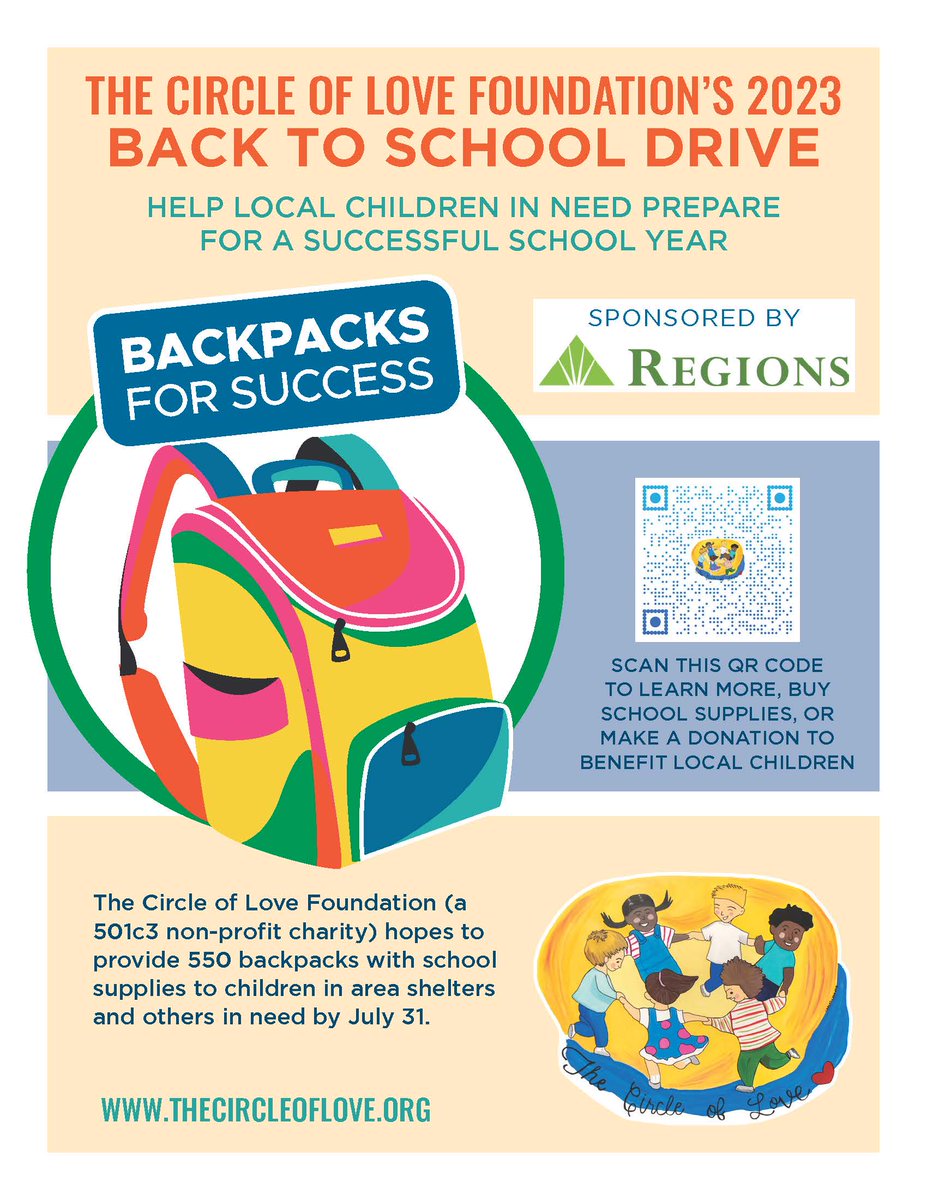 Help kids dream bigger by participating in the Circle of Love Foundation's Backpacks for Success Launch! To learn how to participate, visit thecircleoflove.org #dreambigger #kidsneedyou #circleoflove