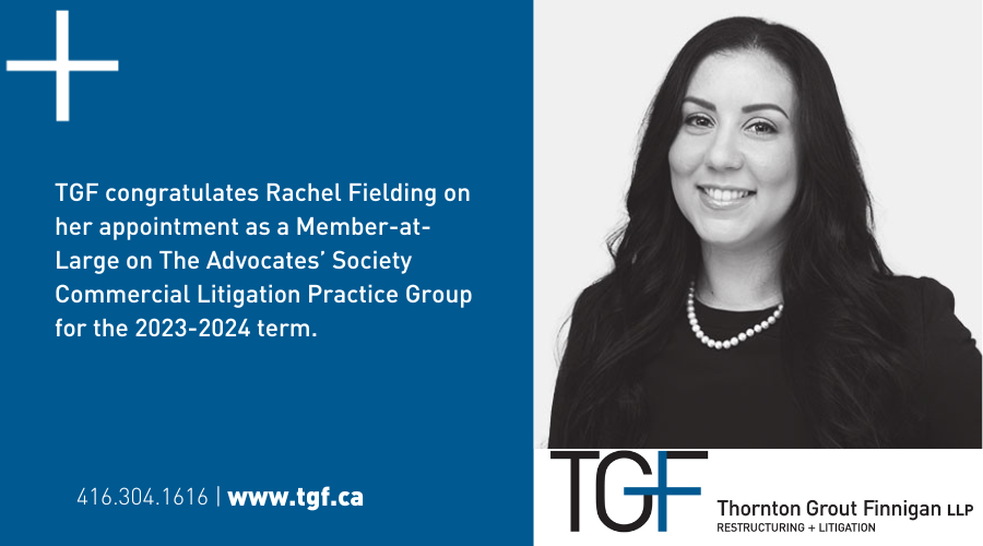 TGF_LLP's tweet photo. TGF is pleased to announce that Rachel Fielding has been appointed as a Member-at-Large on TAS’ Commercial Litigation Practice Group. https://t.co/xQioEzAsP9 https://t.co/fXsmDH1dJk