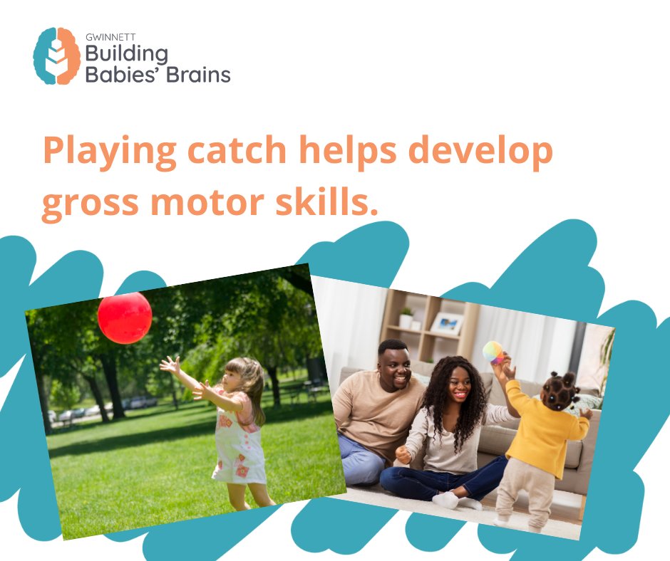 Playing catch offers several different benefits for your child's development, including gross motor skills. The process of throwing and catching improves coordination and strengthens upper-body muscles!

#ChildDevelopment #EarlyLearning #BuildingBabiesBrains