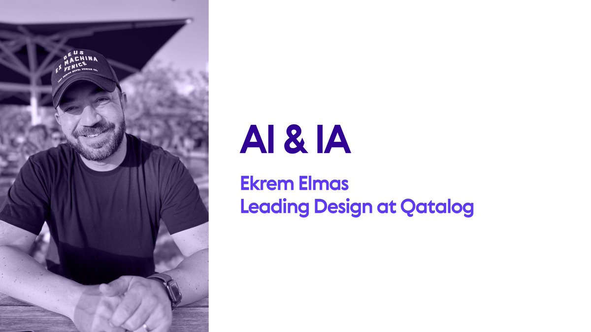 💜 Ekrem Elmas @echojanz 8 Temmuz'da 'AI & IA: Next generation user interface and experience for AI-based digital products' adlı sunumuyla birlikte bizimle olacak.

📌 8 Temmuz Cumartesi, 10:00 
📍 Withco Coworking, İzmir