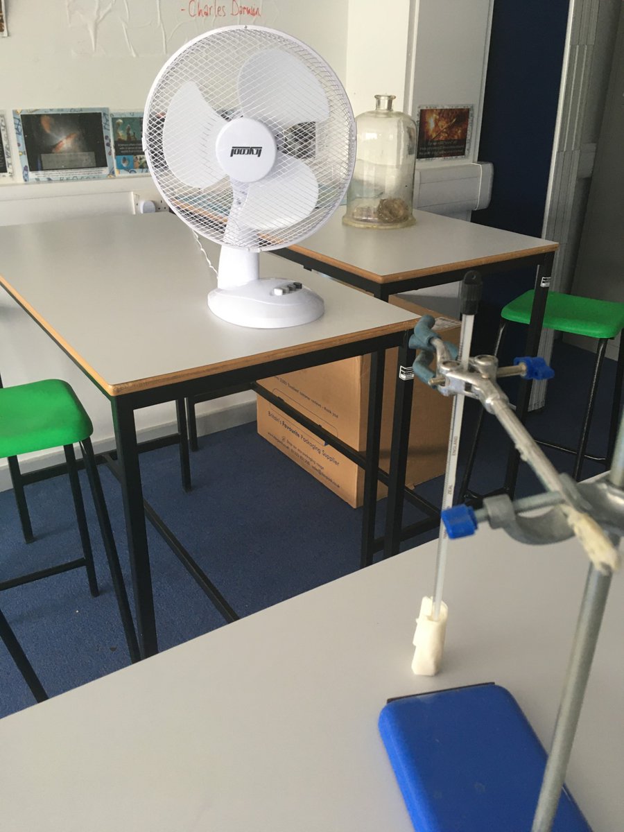 HHELCNottingham's tweet photo. The arrival of our new desk fans at Castle Road sparked a KS3 science investigation: do fans make a difference and how can we prove it? Qualitative v quantitative results, variables and data validity😎 #practicalscience #realworldscience #STEMeducation https://t.co/7H1DZtorJz