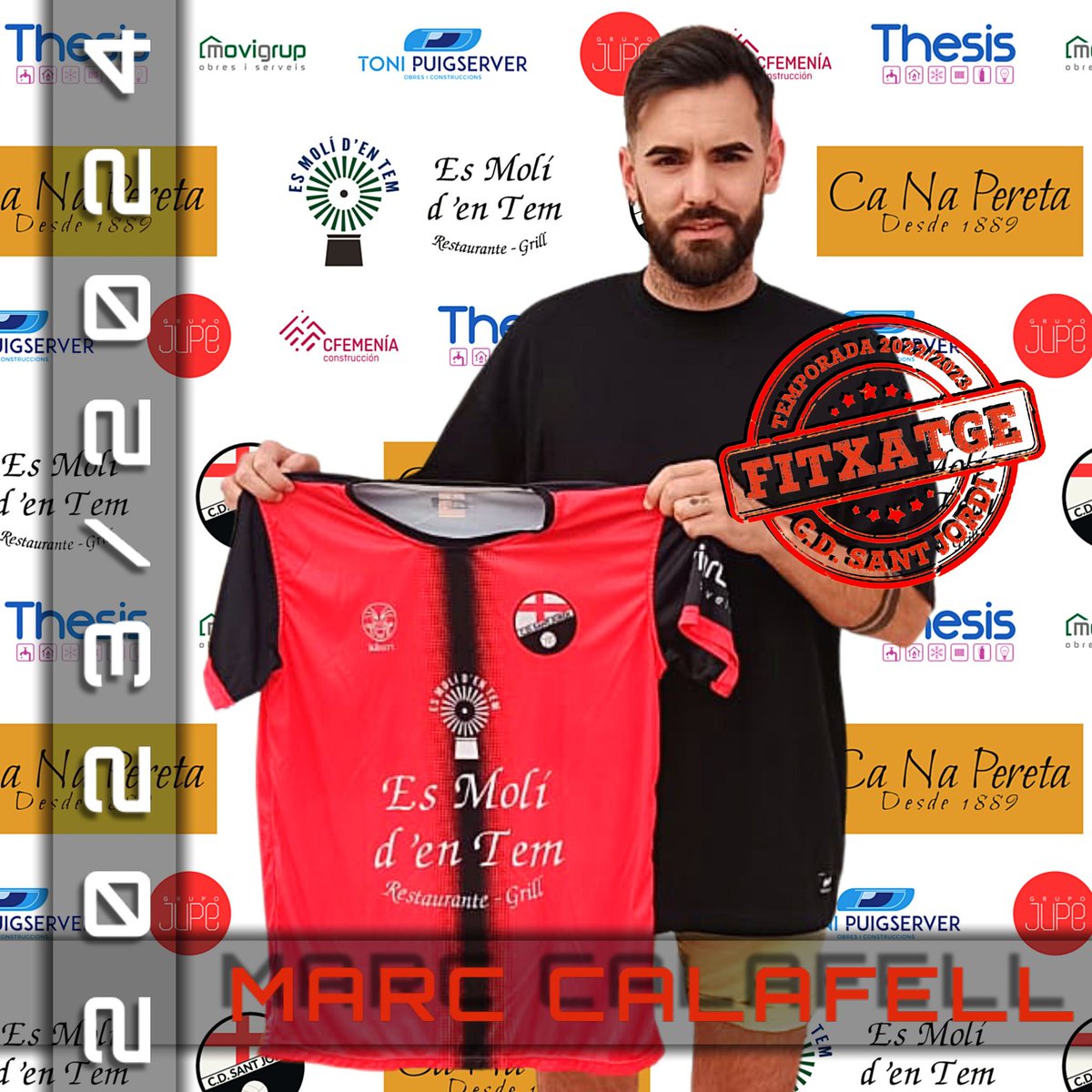 cdsantjordi's tweet photo. 🧨Fitxatge 🔝 que es suma a la nostra familia❗️❤️🖤
Amb Marc Calafell, el G⚽️L està assegurat al 💯 %❗️
Els germans Calafell son santjordiers❗️🐉
Benvingut a aquesta gran família Marc❗️ https://t.co/nRFULg7Jjh