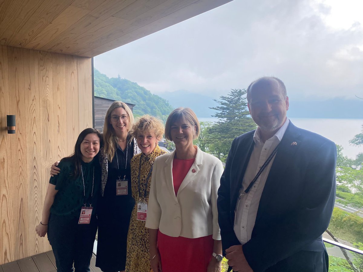 JuliaLongbottom's tweet photo. A privilege to be supported by such a brilliant team from the UK Government Equalities Office and Embassy @UKinJapan for the #G7 Ministerial Meeting on Gender Equality and Women’s Empowerment in Nikko over the weekend. https://t.co/Sjok24gnWj