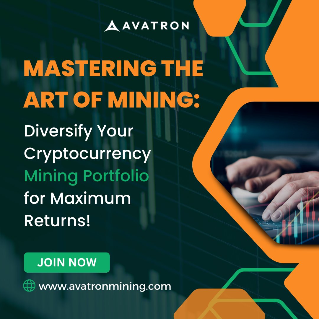 AvatronMining's tweet image. 1/5: 💡 #MiningTips: Diversify your cryptocurrency mining portfolio! Spread the risk and maximize your returns. Consider mining different cryptocurrencies to balance potential gains and protect against market volatility. #AvatronMining #Diversification