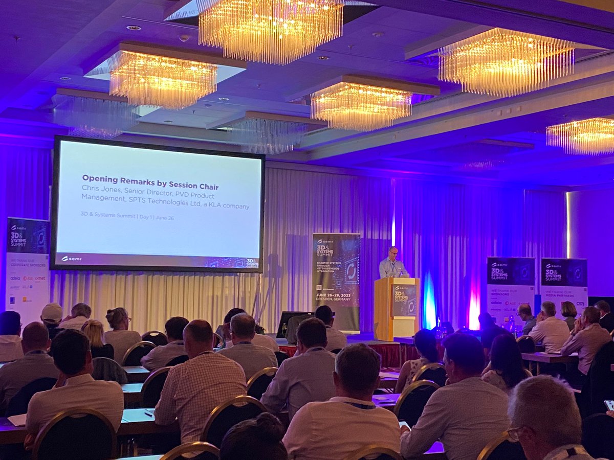 simonesemieu's tweet photo. #3DSummit 2023, Chris Jones, of @SPTS_Tech, a @KLAcorp Company kicks off Session 1 "Market Briefing and Technical Roadmaps" focusing on the industry trends and market drivers that affect the industry moving forwards.
#autonomousdriving #6G #IoT #AI #machinelearning https://t.co/jxaI6q5VL2