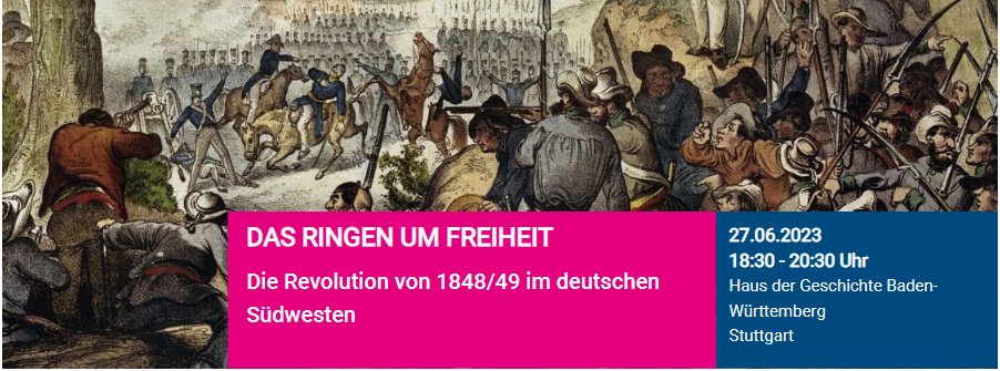Vor 175 Jahren entflammte die #Revolution in Deutschland von #Baden aus. Auch wenn sie letztlich scheiterte, prägt ihr Erbe die deutsche Demokratie bis heute. Podiumsgespräch mit Prof. Ewald Grothe, Prof. Dieter und Dr. Alexandra Bleyer. Morgen um 19 Uhr, Eintritt frei! <a href="/FNF/">فلان الفلاني</a>