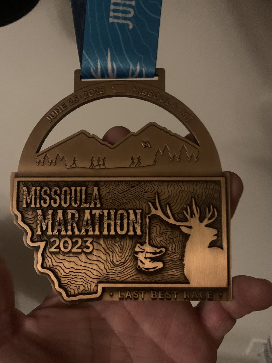 thehunter10's tweet photo. #MissoulaMarathon  my 1st full marathon. The most physically intense and challenging feat of my life. Glad to have done it though. Won’t be my last for sure. Memories I’ll have the rest of my life. #LastBestRace https://t.co/FK2qqma0FD