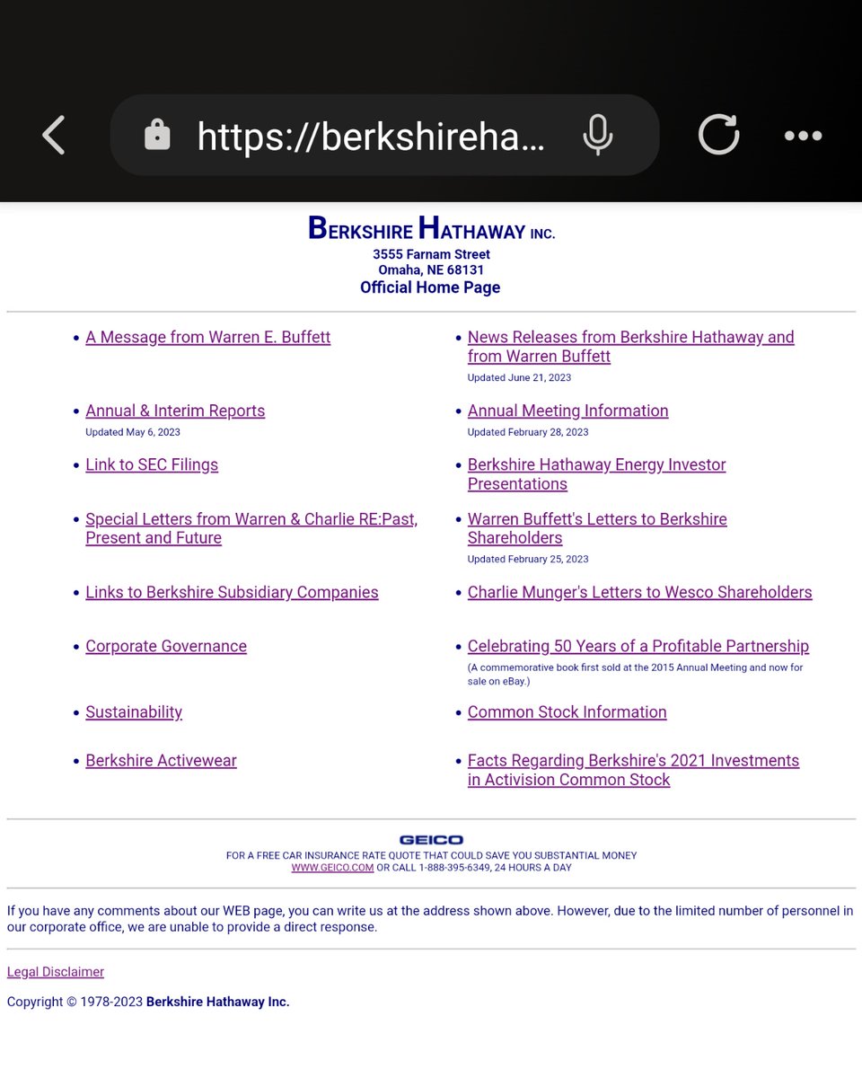 my startup's website will look like Andromeda Cluster and Berkshire Hathaway