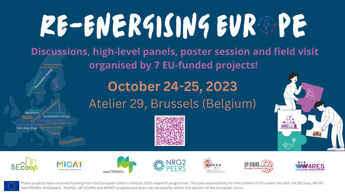 UP-STAIRS Uplifting Energy Communities (@upstairs_h2020) on Twitter photo The <a href="/UpStairs_h2020/">UP-STAIRS Uplifting Energy Communities</a> team is glad to announce that the registration for our Final Conference on the 25th of October in Brussels is already open. Join us and our our sister-projects to find out how we've been re-energising Europe.
To register: docs.google.com/forms/d/e/1FAI…
#RECs #energy The <a href="/UpStairs_h2020/">UP-STAIRS Uplifting Energy Communities</a> team is glad to announce that the registration for our Final Conference on the 25th of October in Brussels is already open. Join us and our our sister-projects to find out how we've been re-energising Europe.
To register: docs.google.com/forms/d/e/1FAI…
#RECs #energy