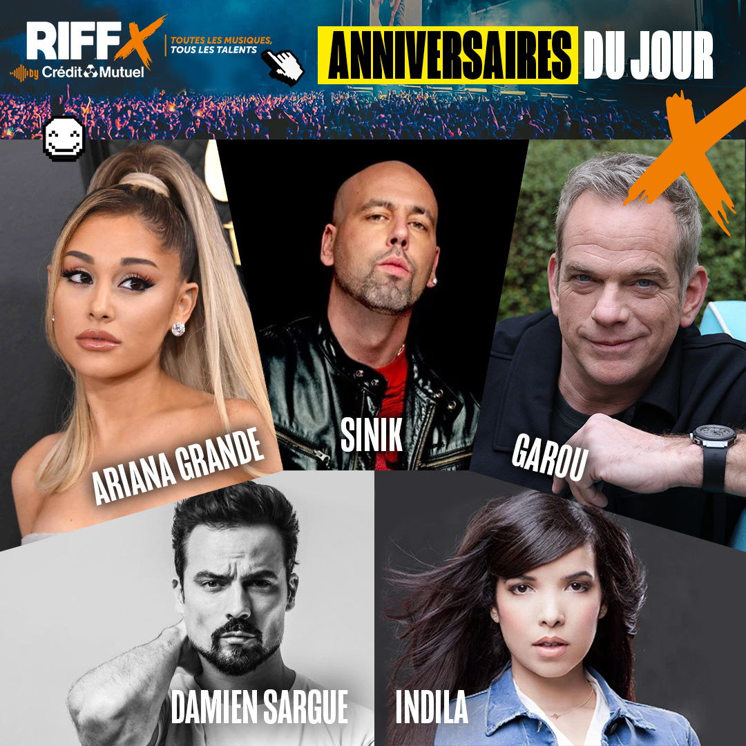 On souhaite un bel #anniversaire en ce 26 juin à
#ArianaGrande, @SinikOfficiel, @Garou_officiel, @DSargue et @Indila