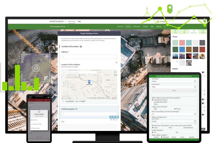 EsriTraining's tweet photo. Learn to create surveys, get answers, and analyze results. This quick (and free) web course explores the basics of using #ArcGIS Survey123. Launch the course: https://t.co/XbBq3jC8UP. https://t.co/cJ7YGuRygx
