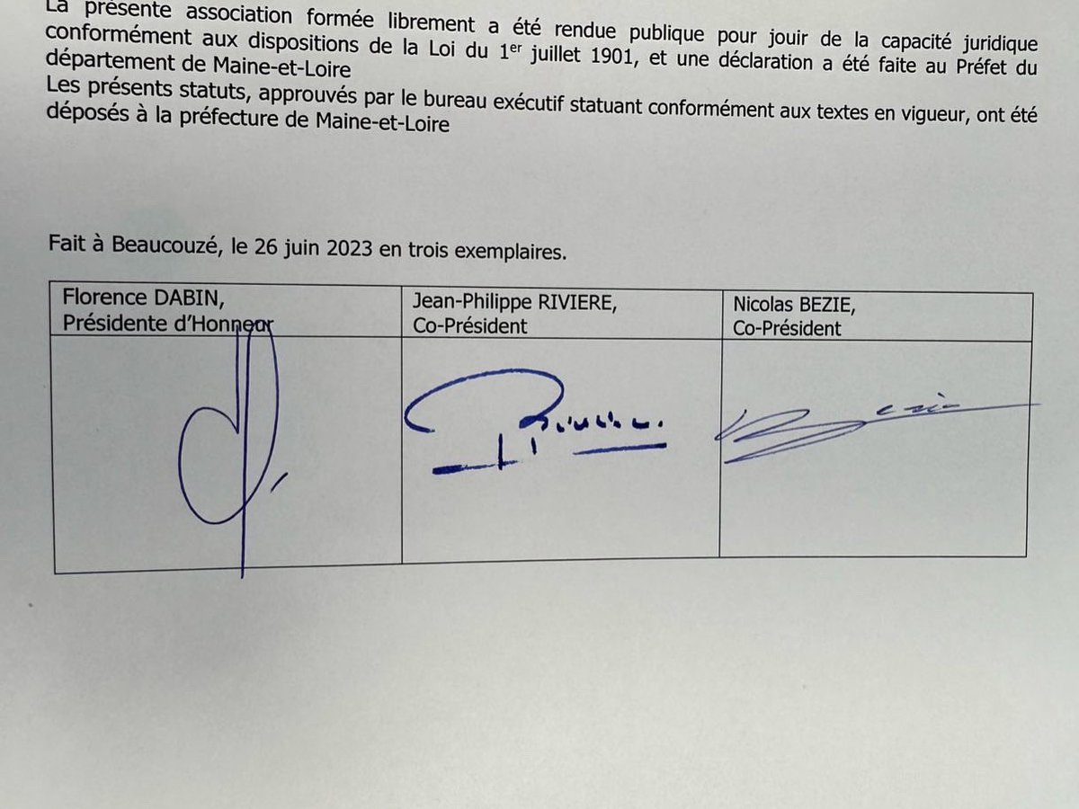 RTN JSP ANGERS 2024 (@rtn2024) on Twitter photo #capsurangers2024 ✍️ C’est officiel, les statuts de l’association qui permettra d’organiser le #RTNJSP sont signés. Désormais au travail, nous avons besoin de monde 👉 forms.gle/tTMjQ5BJNG3S8L…
<a href="/FlorenceDabin/">Florence Dabin</a> <a href="/JSPmaineetloire/">JSP49</a> <a href="/MGuineberteau/">Mattis G.</a> <a href="/SDIS_49/">Sapeurs-pompiers de Maine-et-Loire - SDIS 49</a> @UDSP49 #capsurangers2024 ✍️ C’est officiel, les statuts de l’association qui permettra d’organiser le #RTNJSP sont signés. Désormais au travail, nous avons besoin de monde 👉 forms.gle/tTMjQ5BJNG3S8L…
<a href="/FlorenceDabin/">Florence Dabin</a> <a href="/JSPmaineetloire/">JSP49</a> <a href="/MGuineberteau/">Mattis G.</a> <a href="/SDIS_49/">Sapeurs-pompiers de Maine-et-Loire - SDIS 49</a> @UDSP49