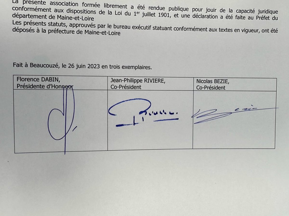 #capsurangers2024 ✍️ C’est officiel, les statuts de l’association qui permettra d’organiser le #RTNJSP sont signés. Désormais au travail, nous avons besoin de monde 👉 forms.gle/tTMjQ5BJNG3S8L… 

@FlorenceDabin @JSPmaineetloire @MGuineberteau @SDIS_49 @UDSP49