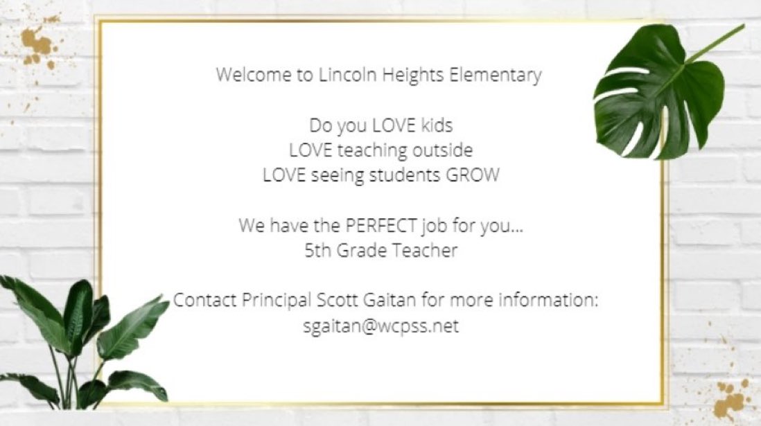 Lincoln HeightsECMES (@lhecmes) on Twitter photo Looking for a place to grow as an teacher? Weโd love to talk with you. <a href="/LHES_PTA/">Lincoln Heights Environmental Connections MES PTA</a> <a href="/wcpssmagnets/">WCPSS Office of Magnet Schools (Choice Schools)</a> <a href="/MagnetSchlsMSA/">Magnet Schools of America</a> Looking for a place to grow as an teacher? Weโd love to talk with you. <a href="/LHES_PTA/">Lincoln Heights Environmental Connections MES PTA</a> <a href="/wcpssmagnets/">WCPSS Office of Magnet Schools (Choice Schools)</a> <a href="/MagnetSchlsMSA/">Magnet Schools of America</a>