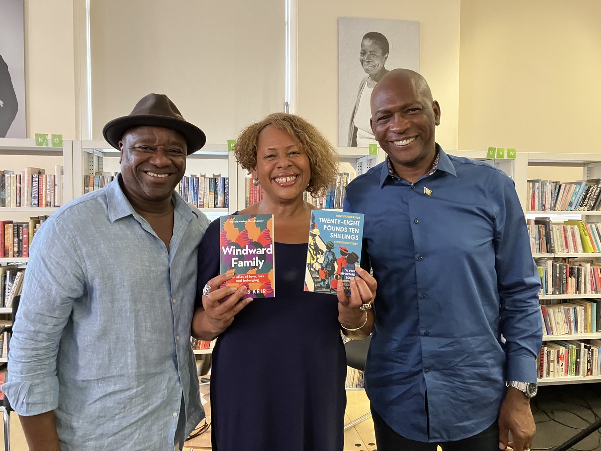 A snapshot from the Windrush Stories event with @TonyFairweathe3 and @alexismontekeir at @brixtonlibrary last week for Windrush Day, discussing their books Twenty-Eight Pounds Ten Shillings and Windward Family. Thanks to the organisers for a wonderful event!
