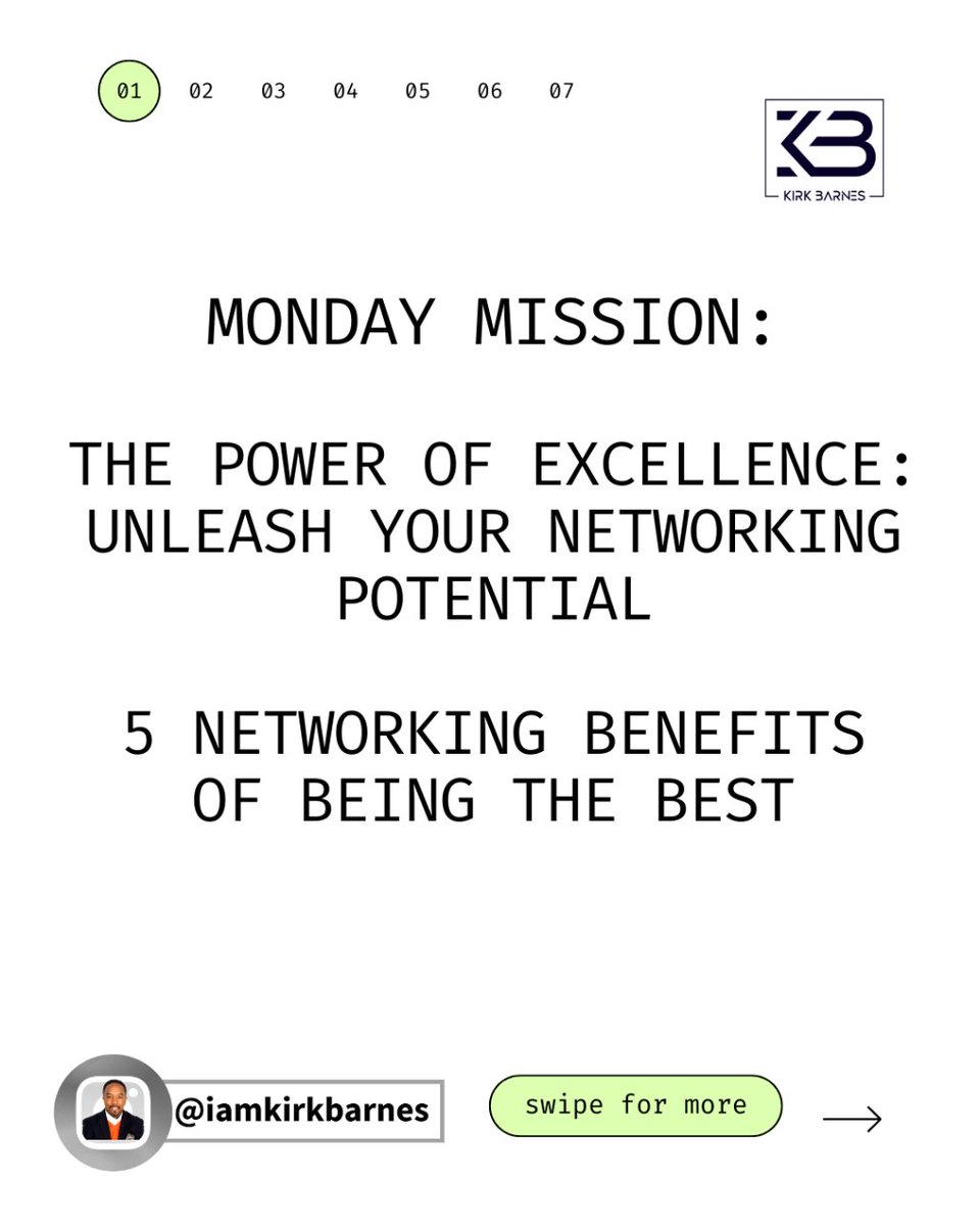kirklbarnes's tweet image. 🔥 Being the best at what you do is a game-changer when it comes to growing your network. Here&apos;s why people will be clamoring to meet you! 🙌 🔗 Embrace excellence and watch your network soar! 💼💡 #NetworkingPotential #UnlockSuccess #BeTheExpert
#alwaysbenetworking