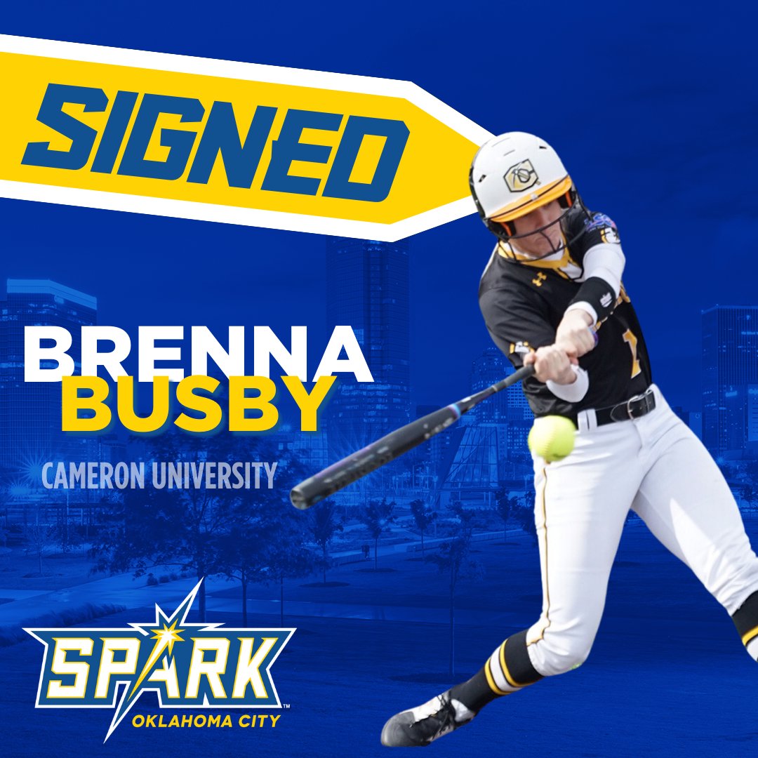Let's welcome Brenna Busby to the Spark!

A native of Washington, OK, Busby finished her career at Cameron University in Lawton as the active leader in career runs (227) and career home runs (57) in NCAA Division II. She earned first team All-Lone Star Conference honors for all