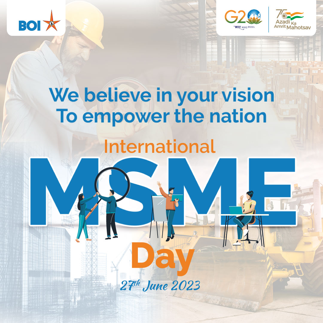 Here’s to the driving force of the Indian economy, MSMEs. Wishing all budding entrepreneurs a happy MSME day.
#AmritMahotsav #BankOfIndia #MSMEDay