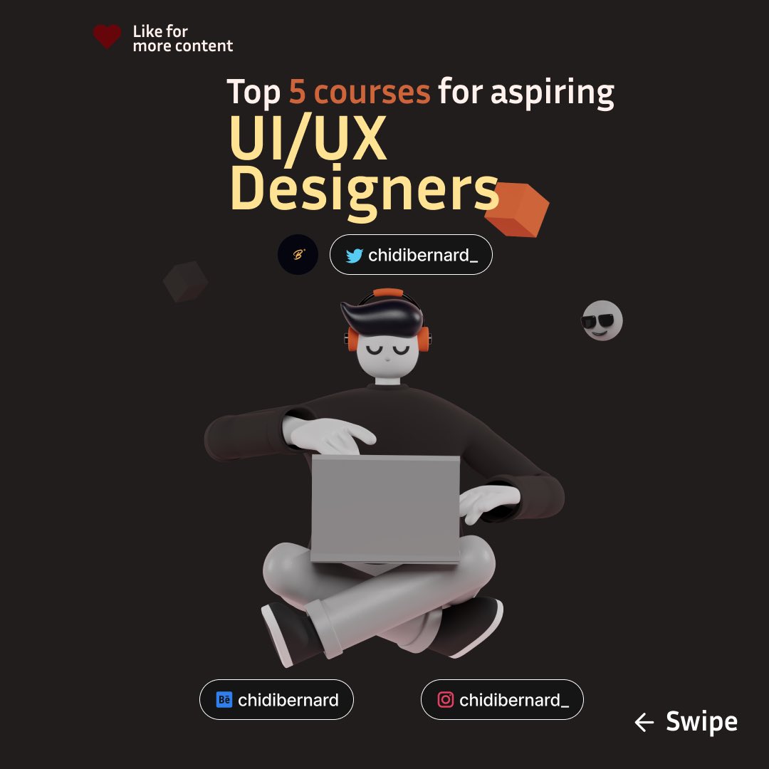 Top 5.

Link to post⬇️

🔗instagram.com/_chidibernard/

#dribbble #uxdesign #uidesign #ux #ui #designinspiration #uxdesigner #appdesign #uiux #userinterfacedesign #uitrends #userexperience #interfacedesign #adobexd #mobileappdesign #uiresources #uitips #degraphicdesigndaily