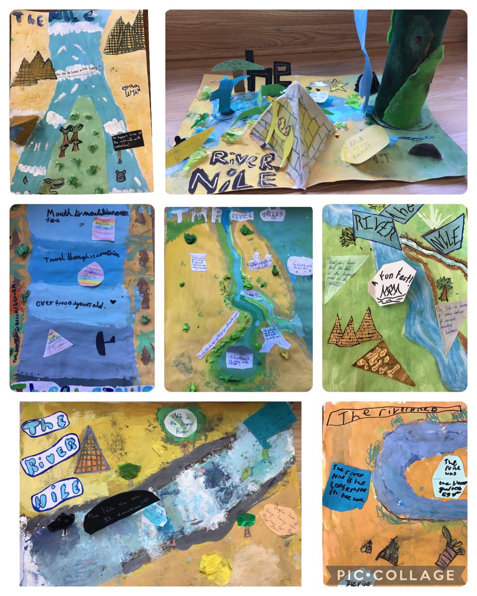BroomfieldsJnr's tweet photo. Here is a selection of pictures of the super work on the River Nile from 4KF. The children have enjoyed researching interesting facts and presenting their findings. I have been so impressed by the excellent standard of work. Well done everyone! #broomfieldsgeography https://t.co/awj8Q8gVB7
