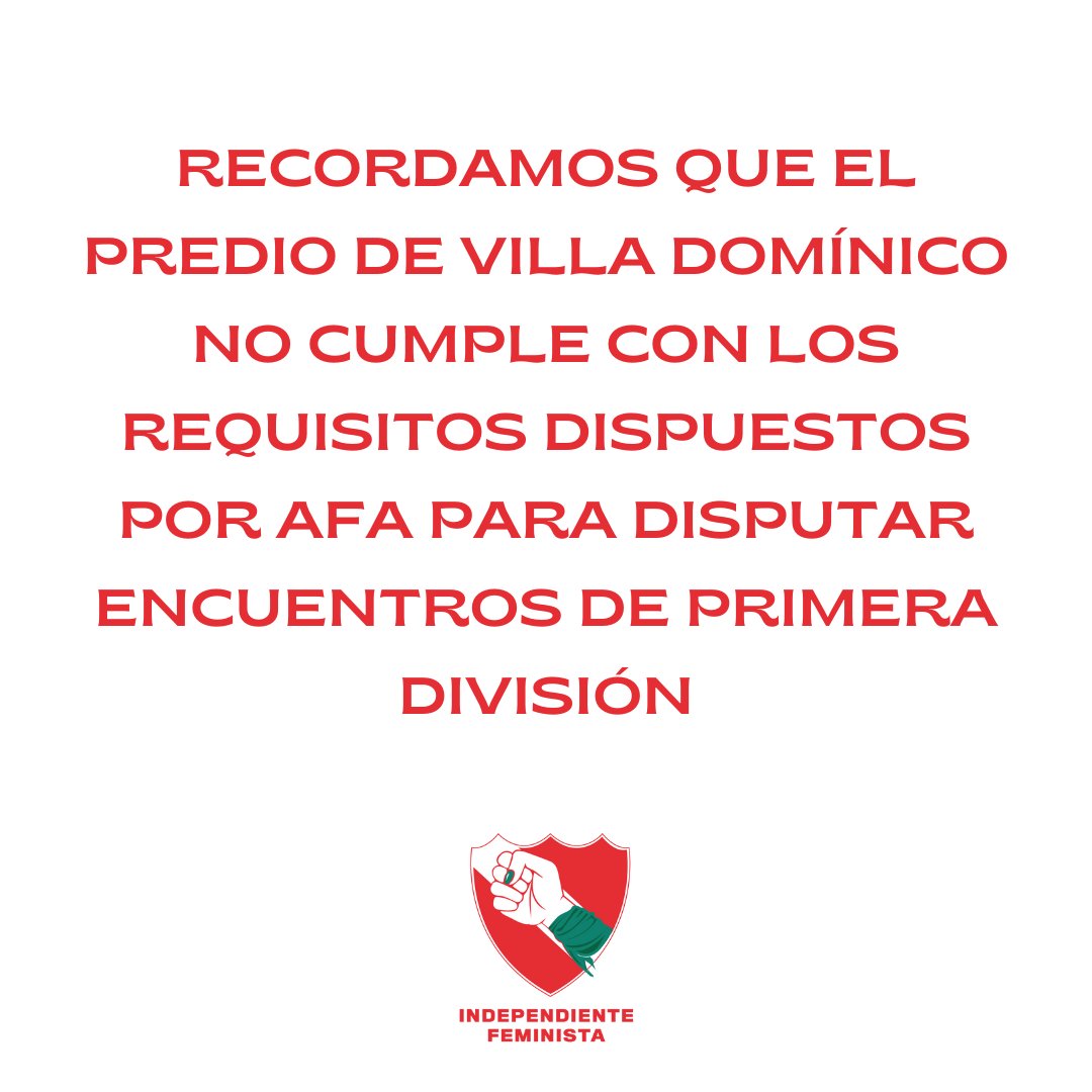 Desde IF seguimos exigiendo que las Diablas puedan disputar todos los partidos en el LDA- REB.

No entendemos la decisión de retroceder y que la última fecha de local se dispute en el predio, más aún siendo un doming a las 13 hs, horario en el que muchxs podrían haber asistido.