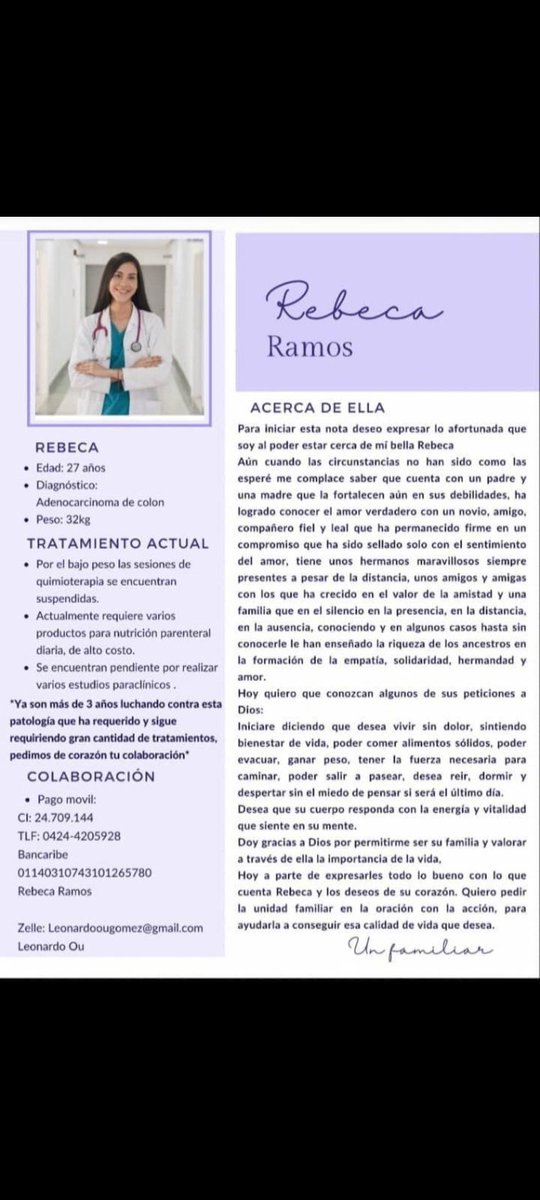 fjqv1's tweet photo. Hola de verdad pido ayuda un granito de arena cuenta para una excelente persona y excelente médico que conocí los primeros años de la carrera 🙌🏻 https://t.co/i38pfRrXDW