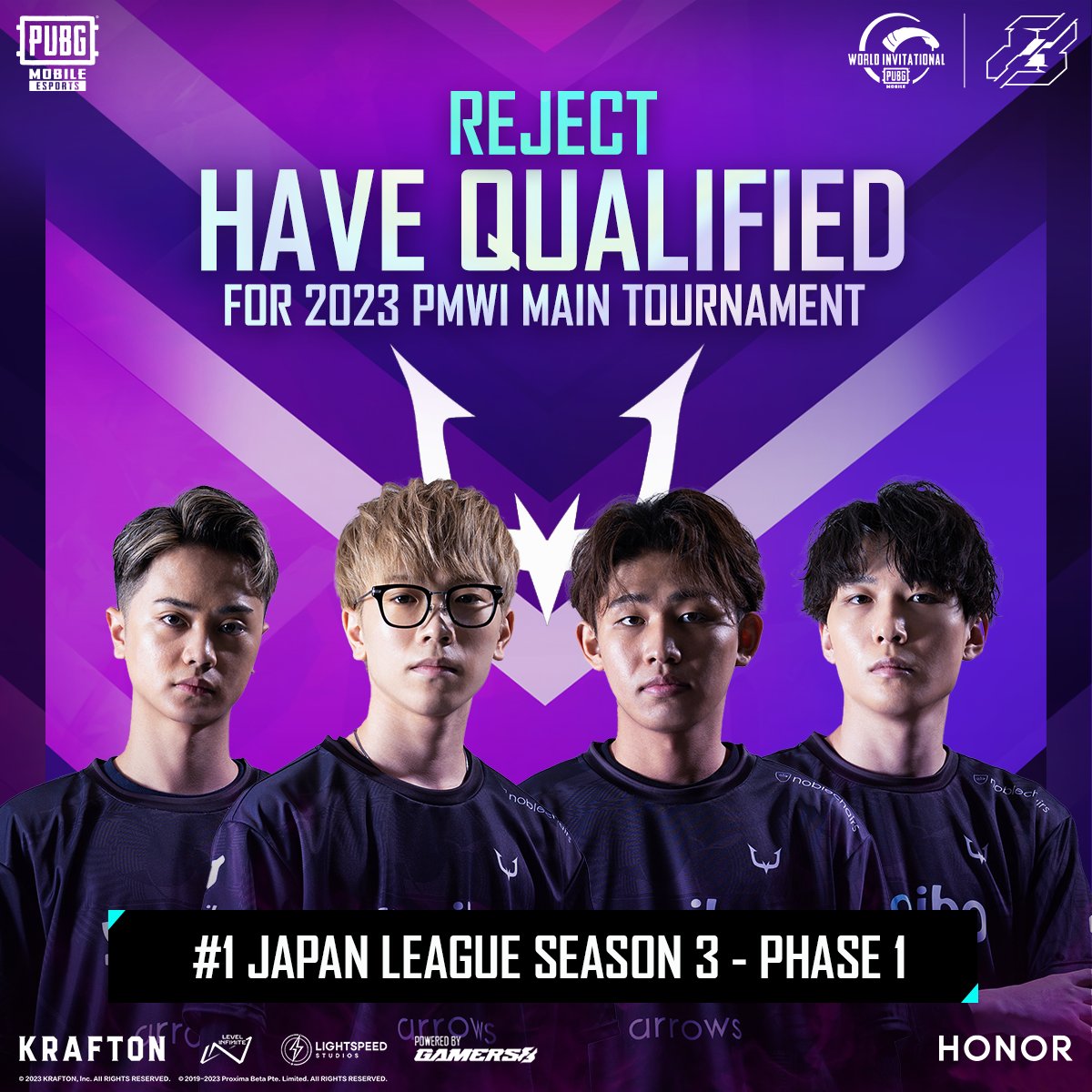The Japan representatives have been decided! 🤩

GG well played Reject for winning the Japan League and qualifying directly for the 2023 PMWI Main Tournament! 🥇

#Gamers8 | #TheLandOfHeroes

#PUBGMOBILE #PUBGMESPORTS #PMWI #2023PMWI