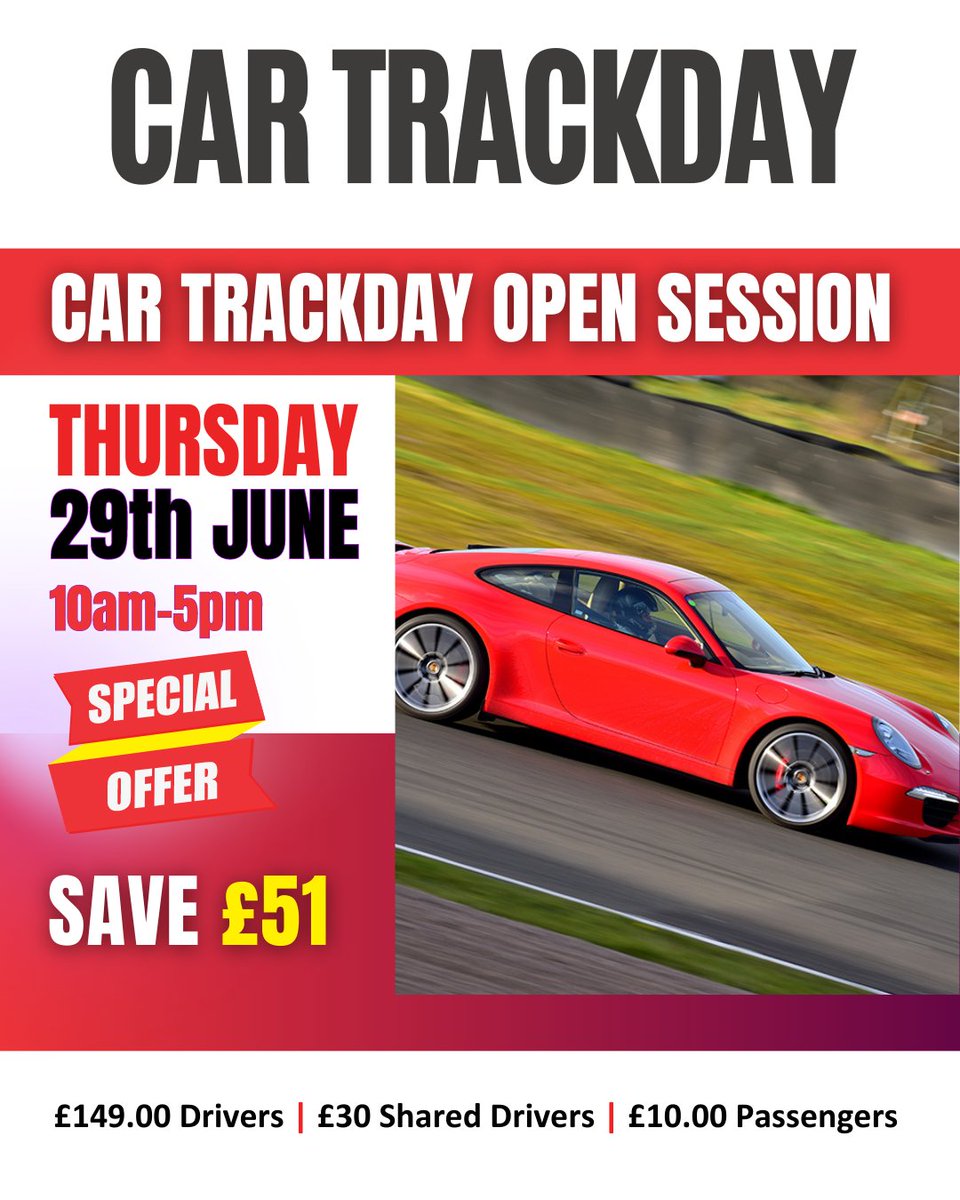 krcircuit's tweet photo. 📷 Special Offer Price SAVE £51 📷
Thursday 29th June Car Trackday Open Pit Lane.
See the link to book in! - https://t.co/NOWlqz6Pva
#knockhill #trackday #tracktime #owncar #driver #sharedcar #passenger #fastlap #whatsonscotland #whatsondunfermline #whatsonfife #openpit #fullday https://t.co/NhFAFVyghR