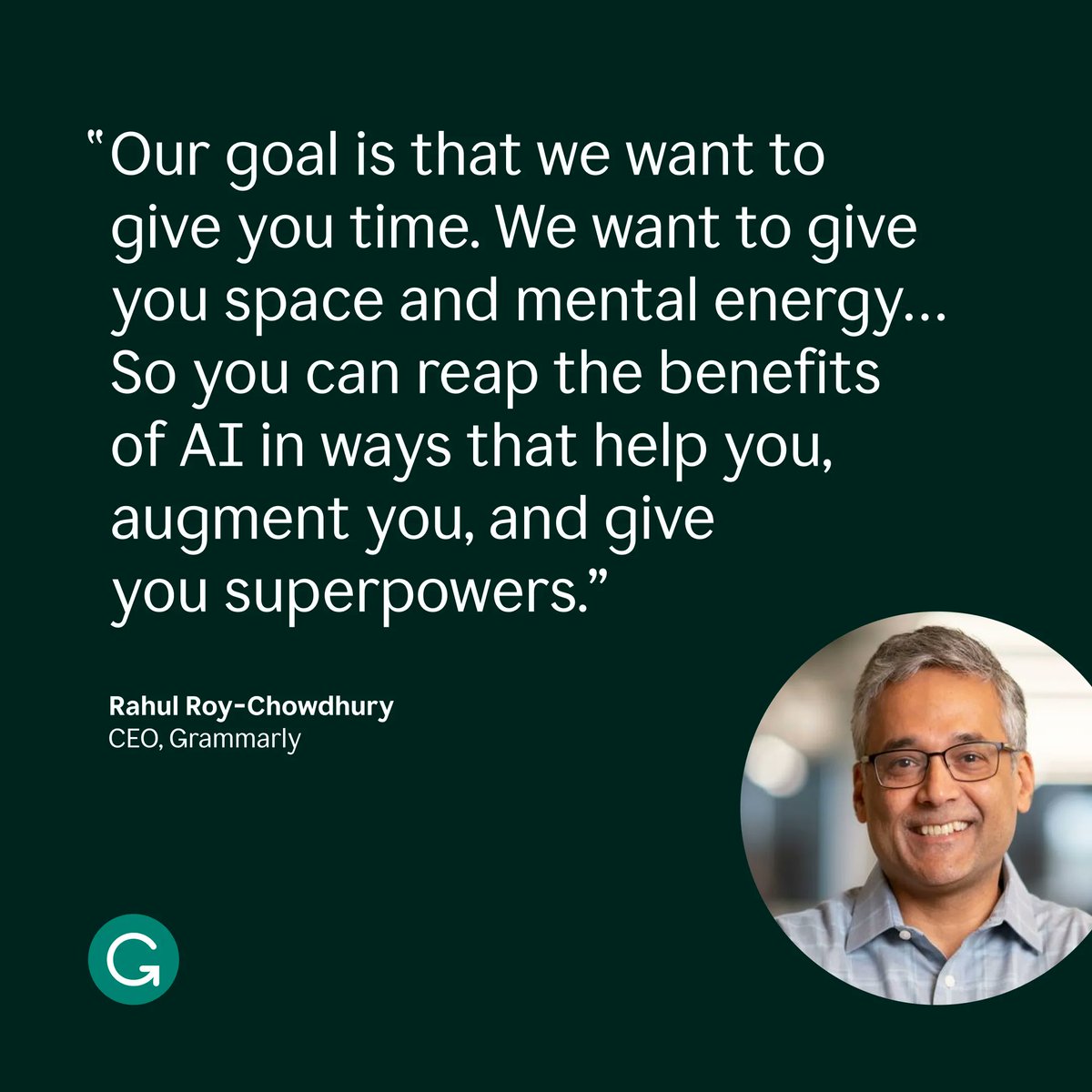A highlight during the Grammarly Keynote a few weeks ago was hearing Rahul’s vision for Grammarly.

The software is well-positioned in a growing market of workplace efficiency, and its potential to augment communication is exciting to be a part of.

#GrammarlyKeynote @Grammarly