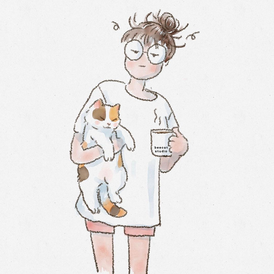 Always great drawings from <a href="/beecatstudio/">Beecat</a>
She depicts her life with her cat, always with soft colors and her own style 🐈 

#tayasui #tayasuisketches #made_in_sketches #iOS #drawing #drawingapp