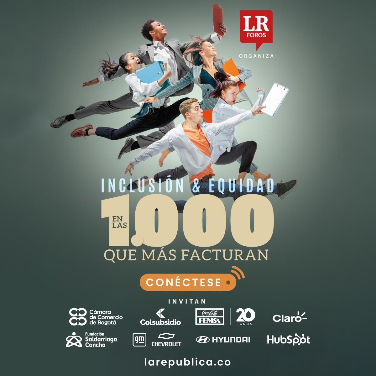 #1000Empresas ¡Mañana! a las 8:00 a.m. asista al foro  "Inclusión y equidad en las 1.000 que más facturan". Para ingresar al encuentro, dar clic en el enlace
bit.ly/3WUvWYP