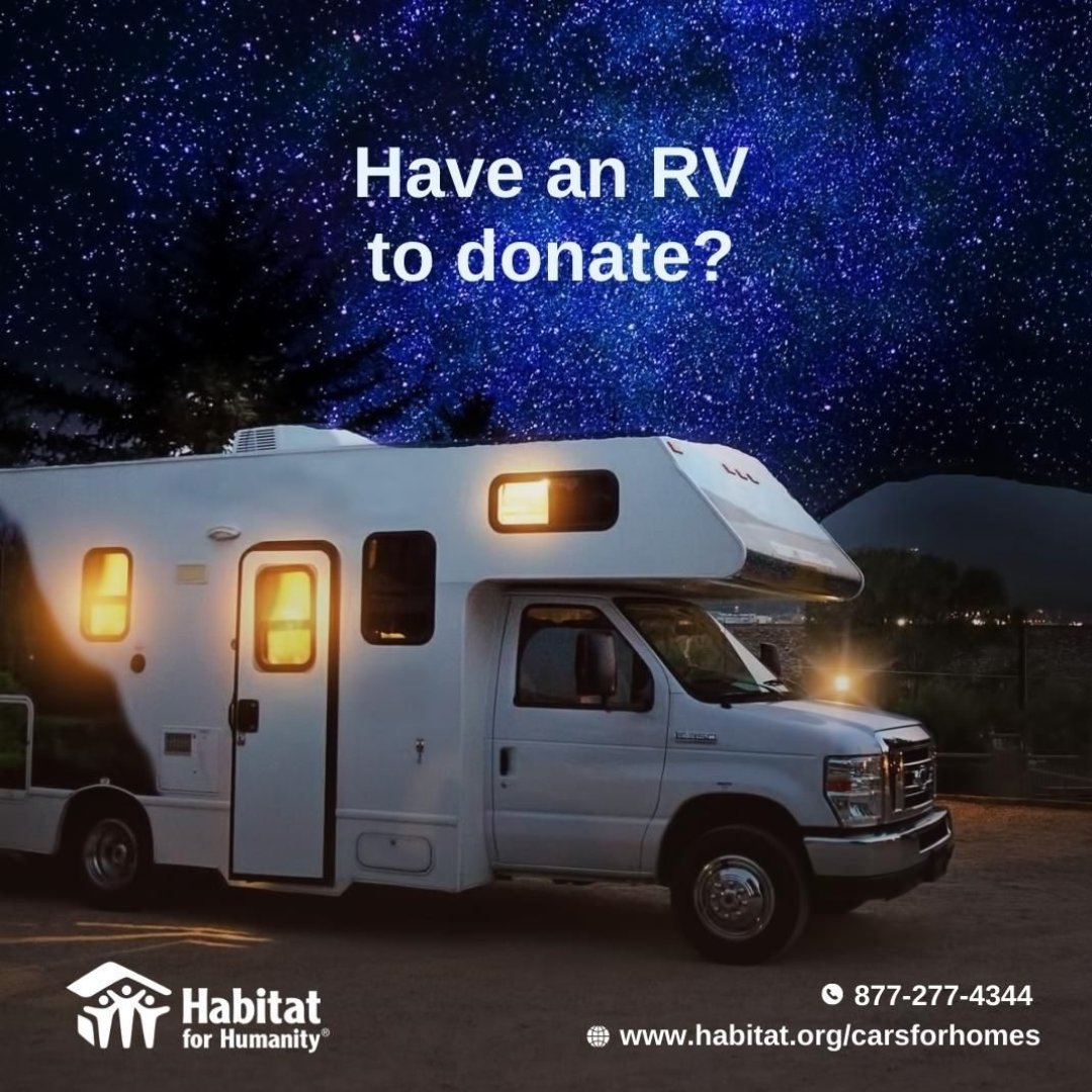 June is National Camping Month! Consider donating your RV today! 

Learn more about helping local families in Harford and Cecil counties through vehicle donations:  ow.ly/RlYF50OXbjQ

#HabitatForHumanity
#CarsForHomes
#DonateForGood
#MakeADifference