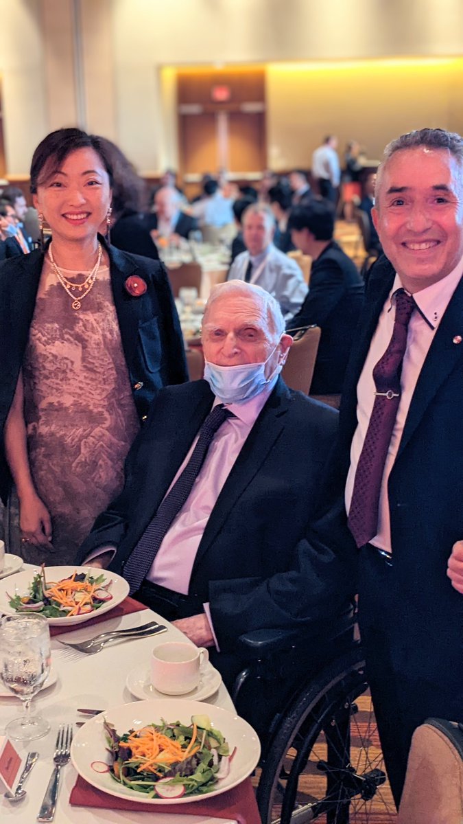My last photo taken with Prof. John Goodenough and <a href="/KarimZaghib/">Karim Zaghib</a> on July 22, 2022 at John's centennial birthday. I will always remember John's kindness and unforgettable laugh! John also told me the secret of long life is to keep doing what we love - solid state science and 🔋!!