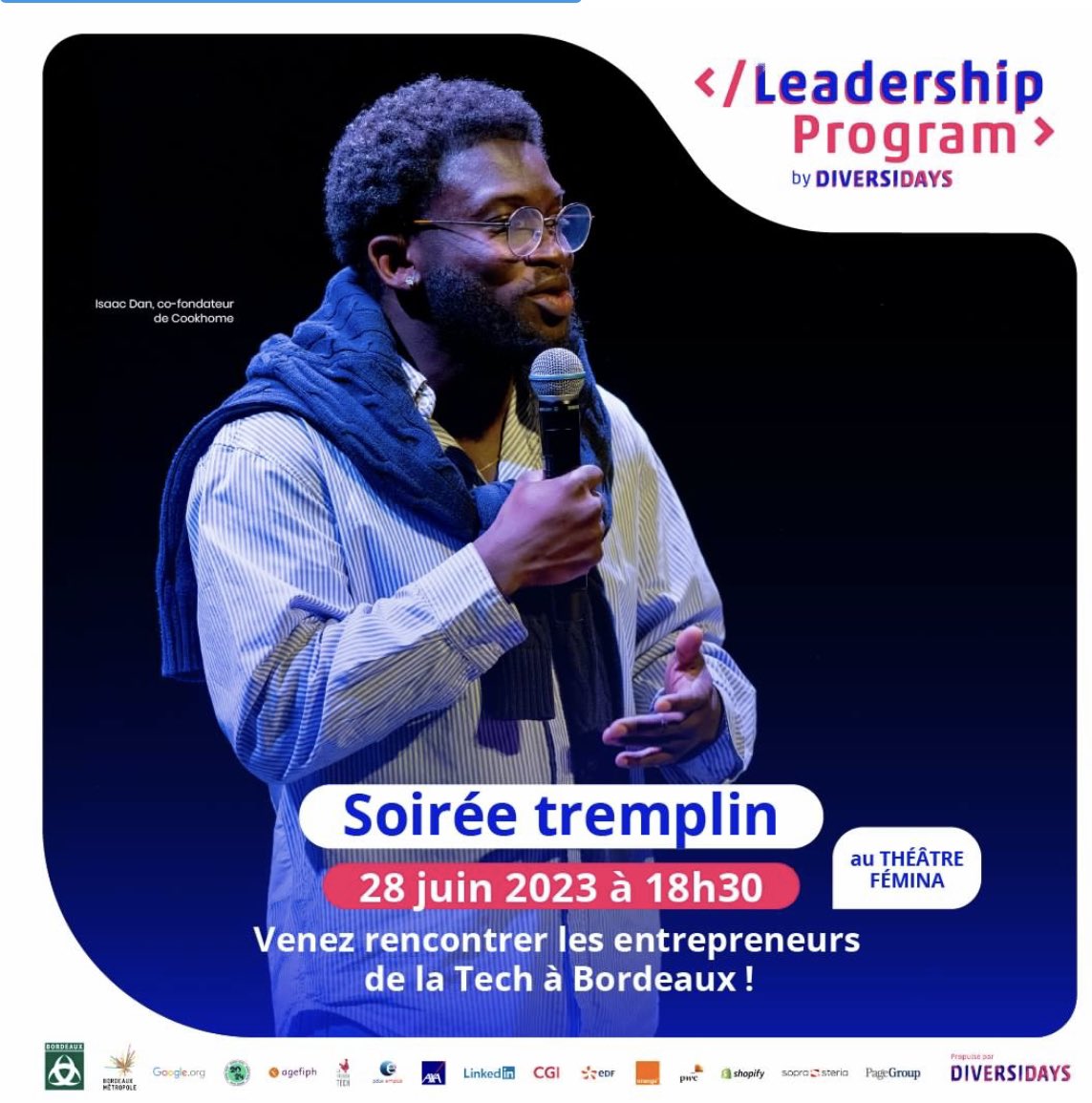 Nmoreau44's tweet image. [AGENDA] La soirée tremplin @Diversidays s’invite le 28/06 au #ThéâtreFemina à @Bordeaux ! Au programme : des pitches d’entrepreneurs qui cassent les codes, des projets innovants etc. Pour participer 👉 lc.cx/6yEFNA #LeadershipProgram #Entreprenariat #avecpoleemploi