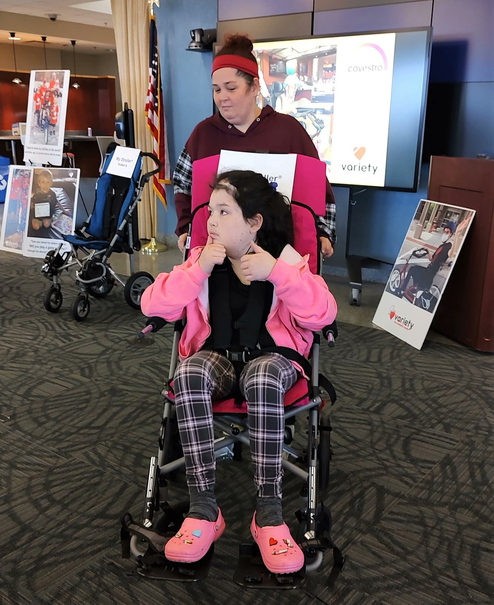 VarietyKids's tweet photo. An adaptive stroller for Mya will be vital, as her mom, Amanda told us, “A stroller will make it easier to take my daughter along when my other kids want to do activities and keep her safer when she has drop seizures.” #mystroller #adaptivestrollers #inclusion #safety https://t.co/pmM6YK16w1