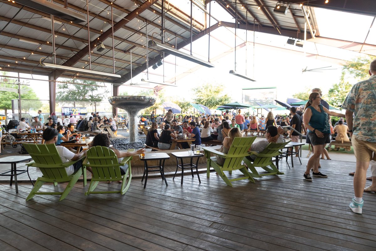 SaintArnold's tweet photo. Come to our Beer Garden this week! We have the best beer in town, great food, unique merch selection, brewery tours, and a family-friendly environment. Bring your kids, friends, furry friends, and have a great time! https://t.co/7EH6tjVLjY
