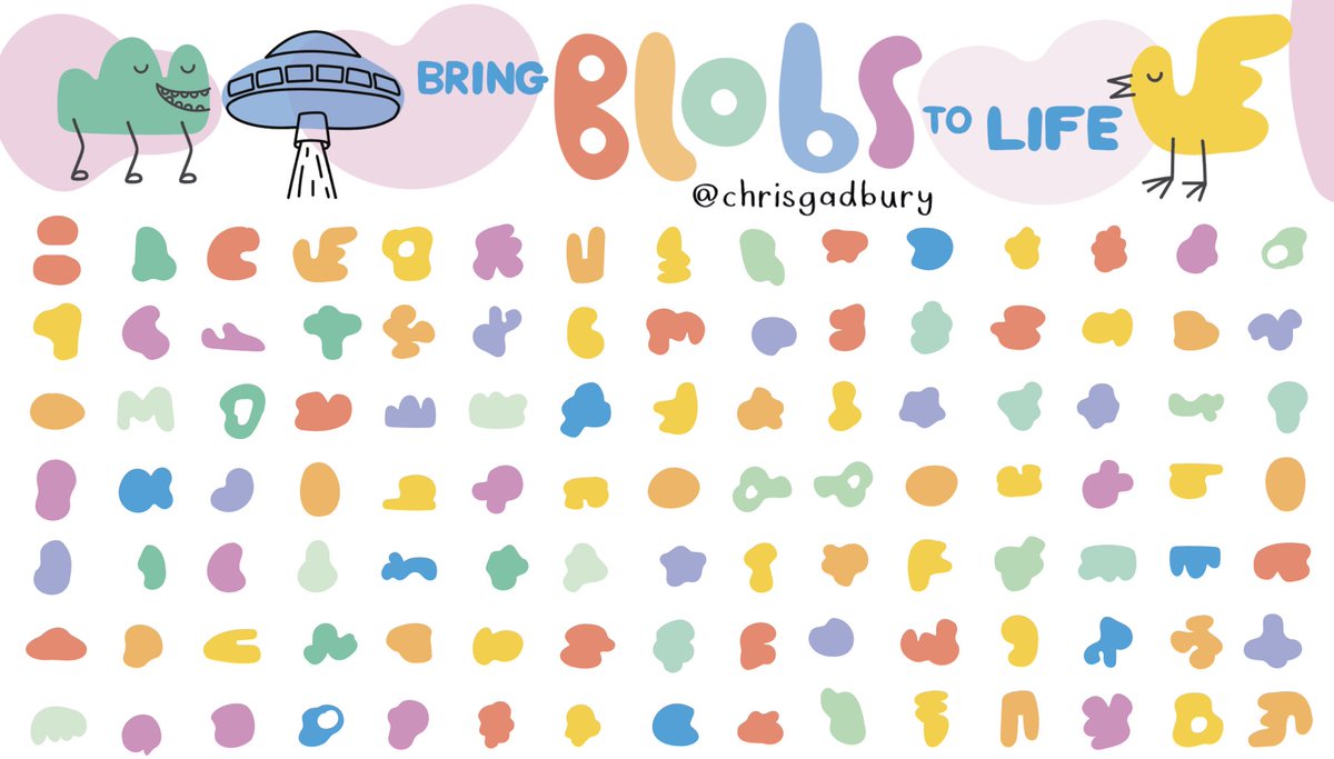 chrisgadbury's tweet photo. End of year fun activity. Turn the blobs into things. Downloadable at https://t.co/vaWBEKZPoI https://t.co/ilLglvuHq0